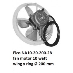 NA10-20-200-28 Elco ventilatormotor met metaalring vleugel x ring 200 mm 10 Watt