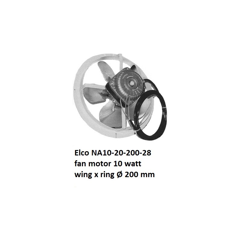 NA10-20-200-28 Elco de ventilador 200mm  motor com metal anel 10watts
