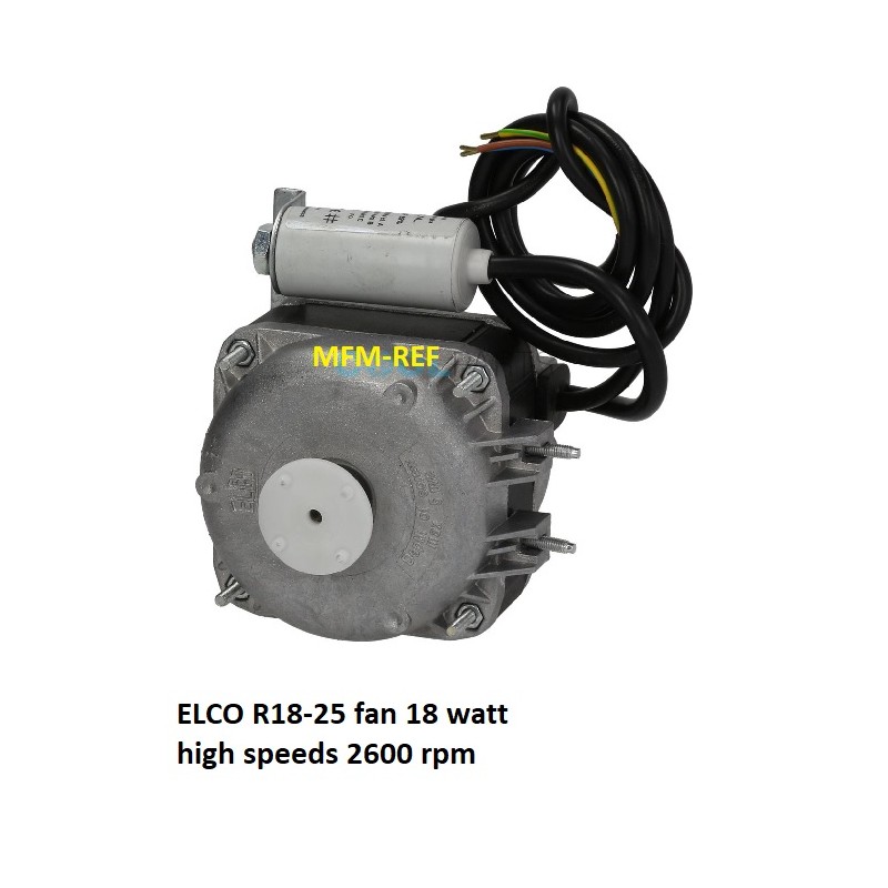 R18-25 Elco Fan motor 18W 2600 rpm for refrigeration with 60cm cable