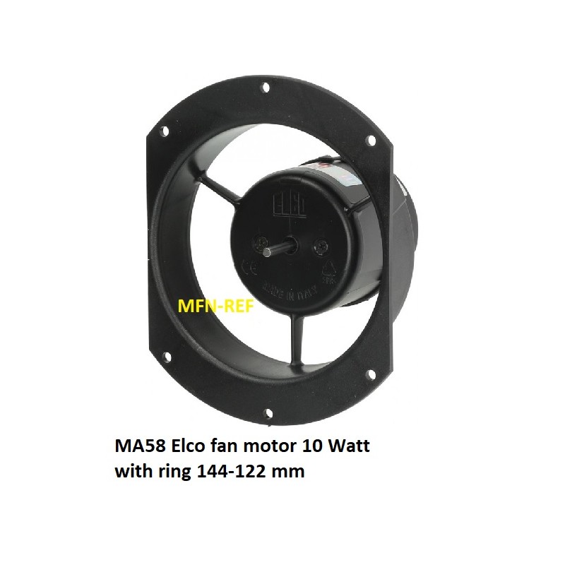 MA58 Elco  fan motor 10 Watt 230V 2500T with ring 144-122 mm