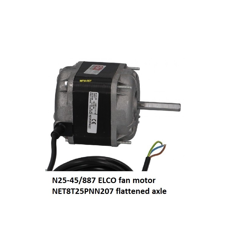 ELCO N25-45/887 moteur de ventilateur  NET8T25PNN207 tige plate