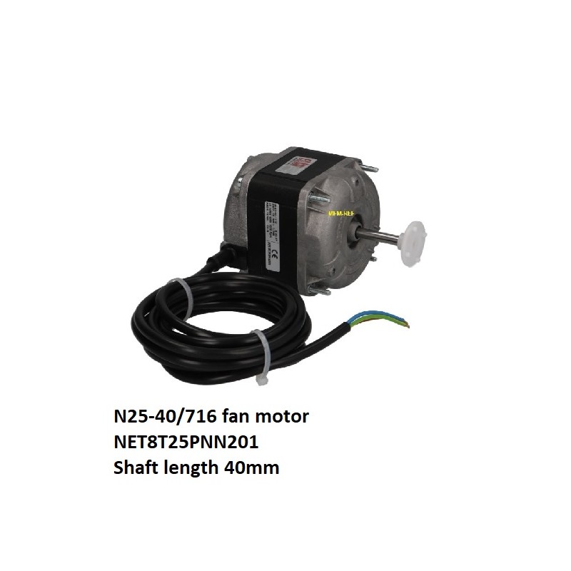 N25-40/716 Elco motor del ventilador  NET8T25PNN201 Longitud del eje 40 mm