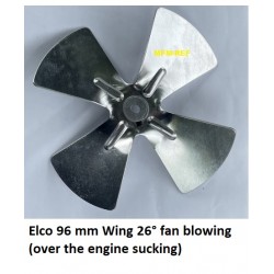 Elco 96mm aile de ventilateur 26° Soufflage (aspiration sur le moteur)