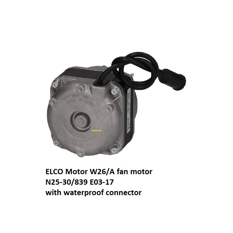 N25-30/839 ELCO motor de ventilador com conector à prova de água