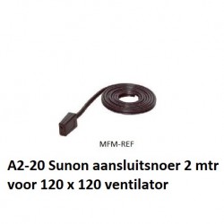 A2-20 Sunon aansluitsnoer 2 mtr voor 120 x 120 ventilator
