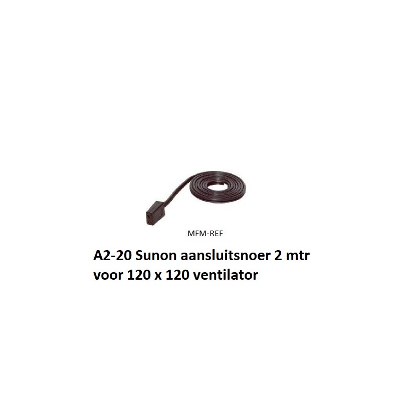 A2-20 Sunon aansluitsnoer 2 mtr voor 120 x 120 ventilator