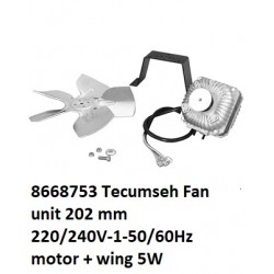 8668753 Tecumseh Ventilatoreenheid 202 mm 220/240V-1-50/60Hz 5W