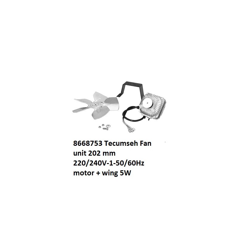 8668753 Tecumseh Lüftereinheit 202 mm 220/240V-1-50/60Hz 5W