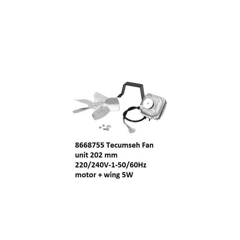 8668755 Tecumseh Ventilatoreenheid 202 mm 220/240V-1-50/60Hz 5W