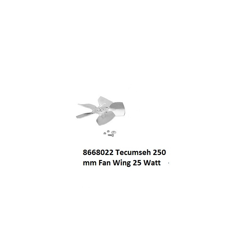 250 mm Tecumseh ventilatorvleugel  25 Watt 8668022