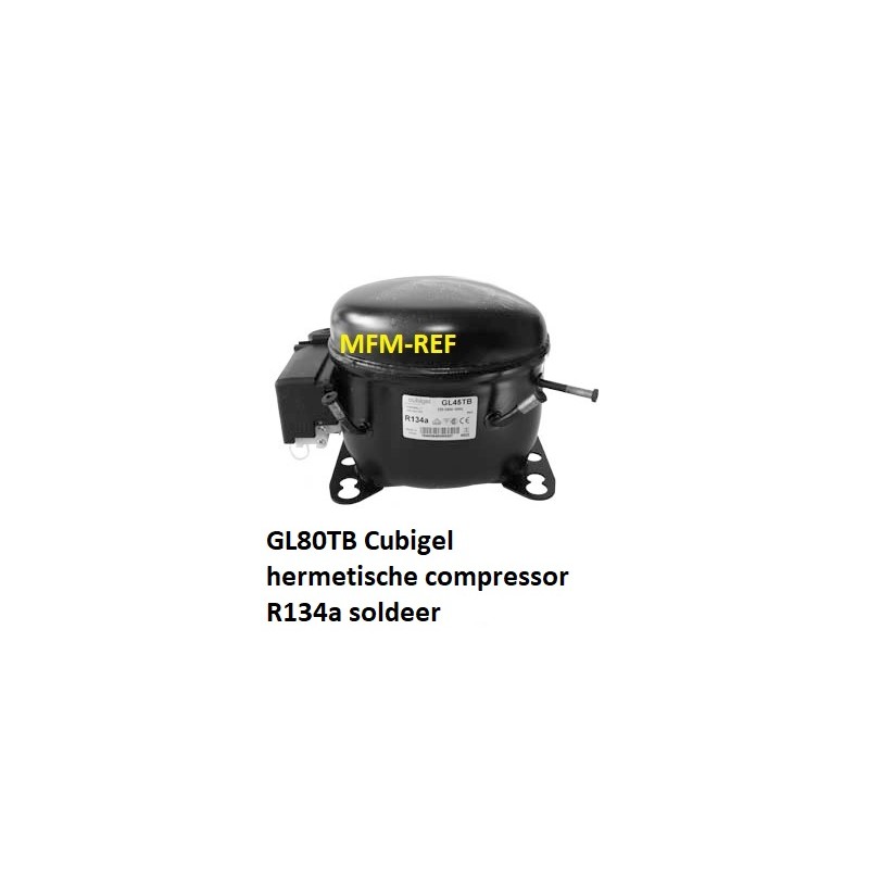 GL80TB Cubigel hermetische compressor 1/5HP 230V ACC en Electrolux.