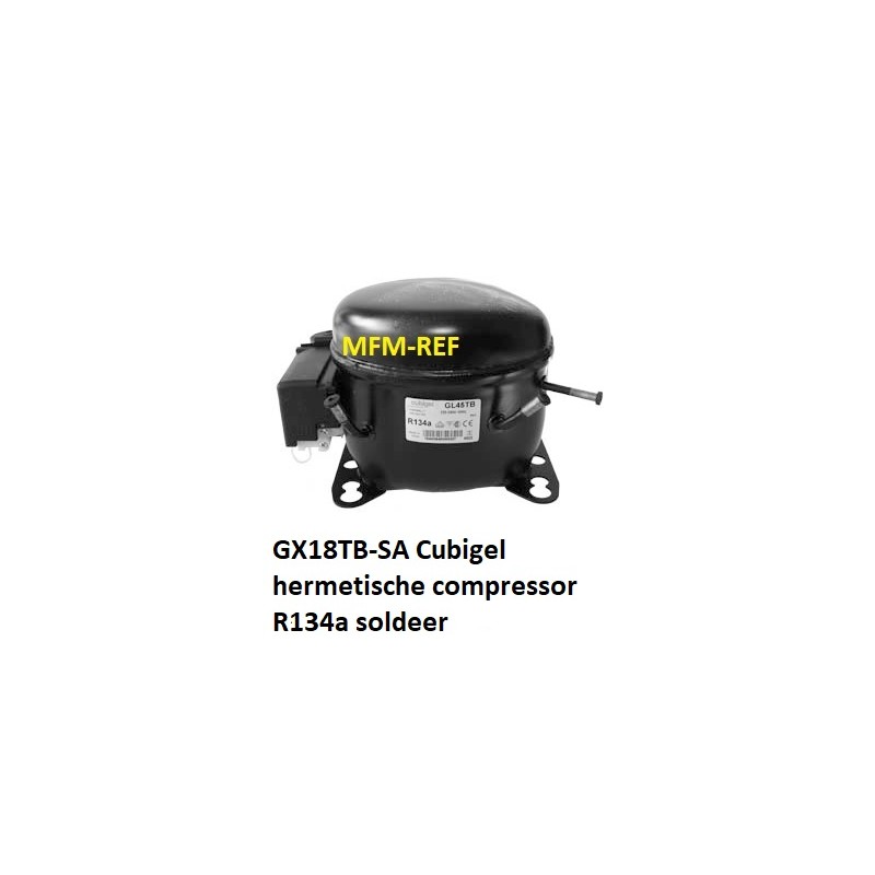 GX18TB Cubigel de R134a compressor hermético 1/2HP H/MBP 1-230 v-50 Hz