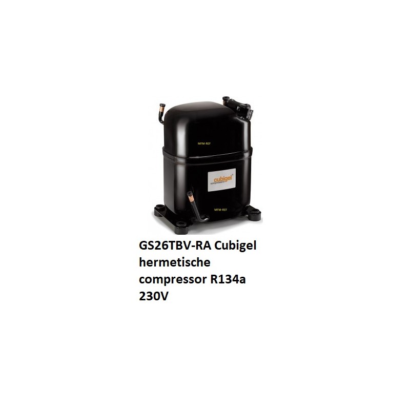 GS26TB Cubigel zuigkraan aansluiting R134a hermetische compressor 3/4HP 230V