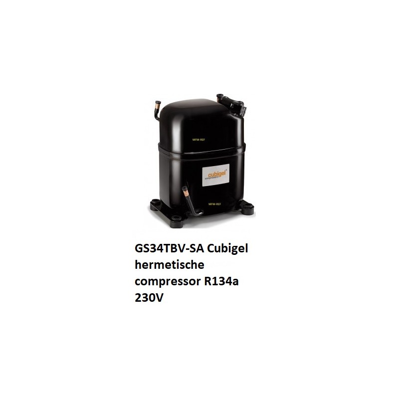 Cubigel GS34TBV-SA compressor soldeer aansluiting. ACC, Electrolux, Huayi