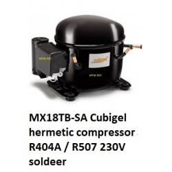 MX18TB Cubigel R404A / R507 hermetische compressor 7/8HP 230V