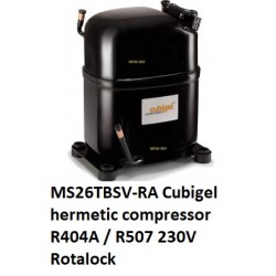 MS26TB Cubigel R404A / R507 compresor hermetic 1.3/8HP 230V