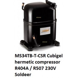 MS34TB Cubigel met rotalock aansluiting R404A / R507 hermetische compressor 1.3/8HP 230V