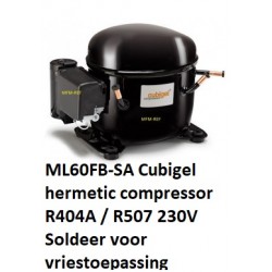 ML60FB Cubigel R404A / R507 LBP hermetic compressor 1/5HP 230V