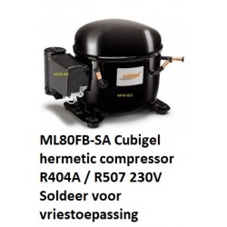 ML80FB Cubigel R404A / R507 LBP compresor hermetic 1/4HP 230V