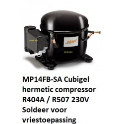 MP14FB Cubigel R404A / R507 HBP compresor hermetic 1/2HP 230V