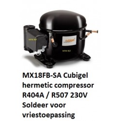 MX18 FB Cubigel R404A / R507 LBP hermetic compressor 5/8HP 230V