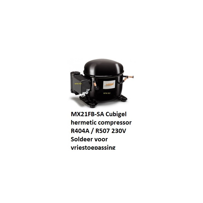 Cubigel MX21FB, ACC R404A / R507  hermetische compressor 3/4HP 230V