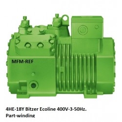 Bitzer 4HE-18Y Ecoline compressor voor R134a. R404A. R507. 400V-3-50Hz 4H-15.2Y