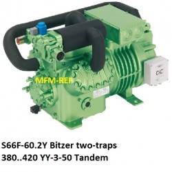 Bitzer S66F-60.2Y tandem semi-hermetisch compressor 380..420 YY-3-50