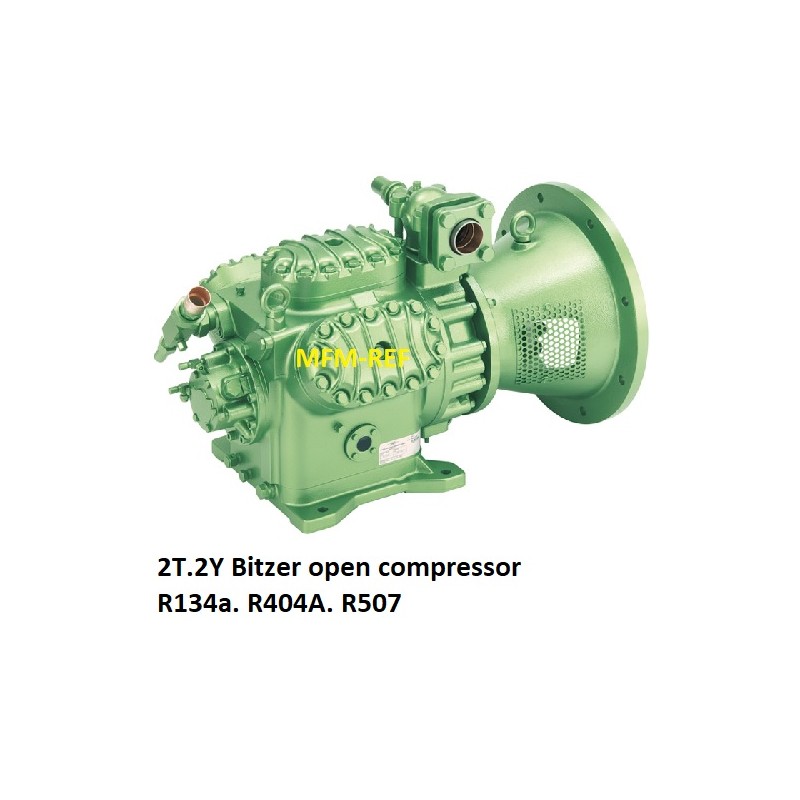 2T.2Y Bitzer open compressor  voor koeltechniek R134a. R404A. R507