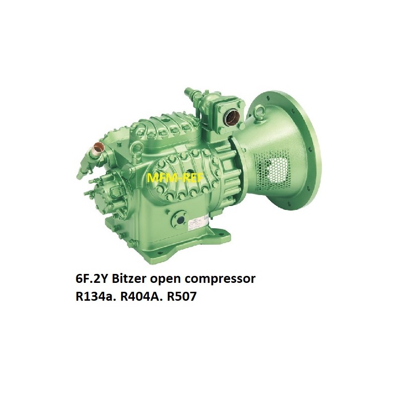 6F2Y Bitzer open compressor voor koeltechniek R134a. R404A. R507