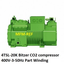 4TSL-20K Bitzer CO2 Octagon compressor voor koelen max 53 bar 400V-3-50Hz (Part-winding 40P).