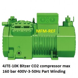 4JTE-10K Bitzer CO2 compressor para refrigeração max 160 bar 400V-3-50Hz (Part-winding 40P).