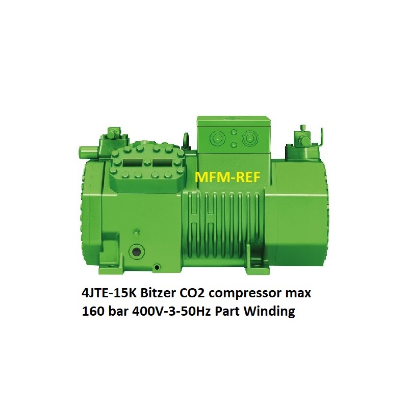4JTE-15K Bitzer CO2 compressore max 160 bar 400V-3-50Hz (Part-winding 40P).