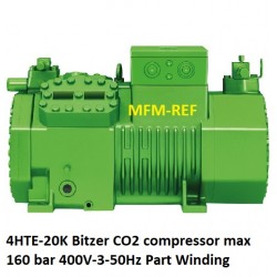4HTE-20K Bitzer CO2 compressor voor koelen max 160 bar  400V-3-50Hz (Part-winding 40P).