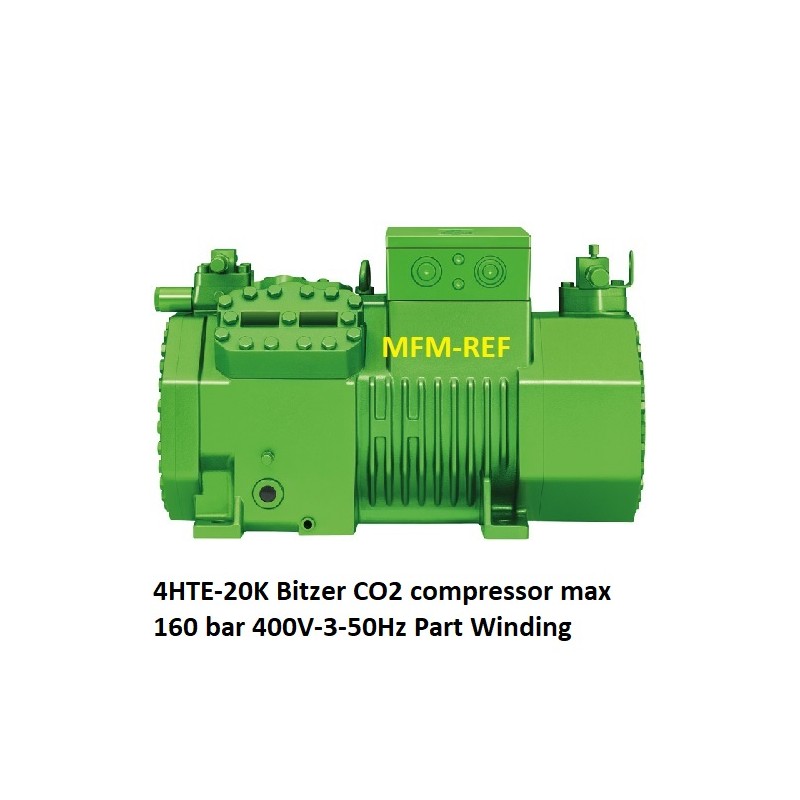 4HTE-20K Bitzer CO2 compressor para refrigeração max 160 bar 400V-3-50Hz (Part-winding 40P).