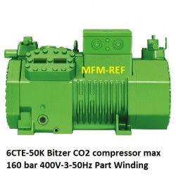 6CTE-50K Bitzer CO2 compressor para refrigeração max 160 bar 400V-3-50Hz (Part-winding 40P).