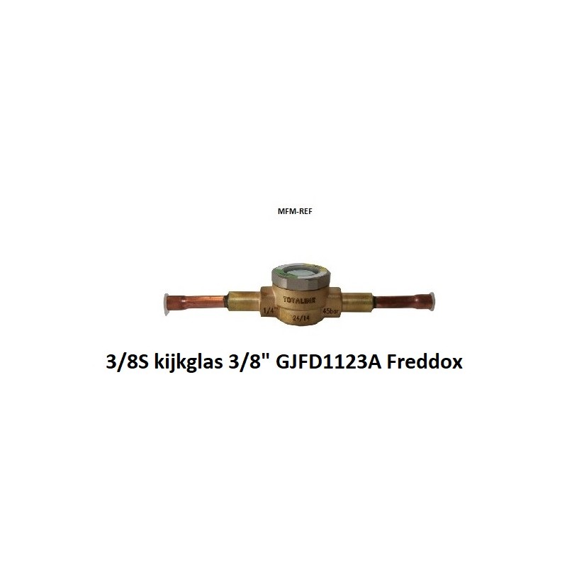 HSG38S Freddox Schauglas mit Feuchtigkeitsanzeige Löten Verbindung 3/8