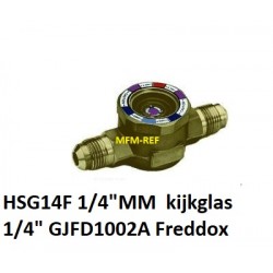 HSG14F 1/4"MM kijkglas met vochtindicator 1/4" uitw. flare Freddox