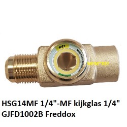 HSG14MF 1/4"MF kijkglas met vochtindicator 1/4 inw x uitw. Flare Freddox