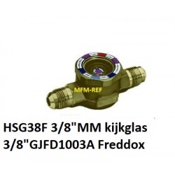 HSG38F 3/8"MM kijkglas met vochtindicator 3/8" uitw.Flare