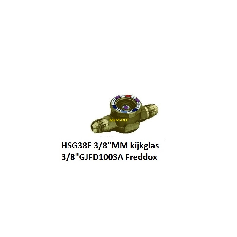 HSG38F 3/8"MM  Schauglas mit Feuchtigkeitsanzeige 3/8 ext.flare