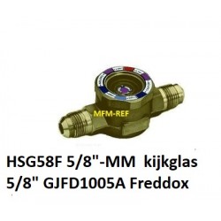 HSG58F 5/8"MM kijkglas met vochtindicator 5/8 uitw. flare Freddox