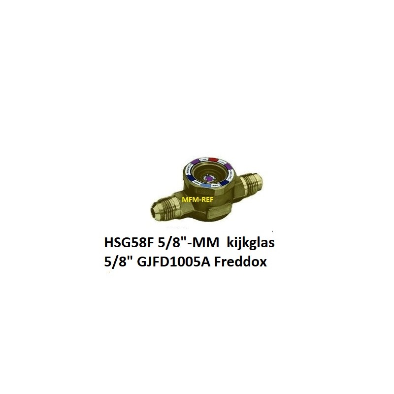 HSG58F 5/8"MM Schauglas mit Feuchtigkeitsanzeige 5/8 ext flare Freddox