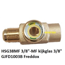 HSG38MF 3/8"MF kijkglas met vochtindicator 3/8 inw x﻿ uitw.Flare GJFD1003B Freddox