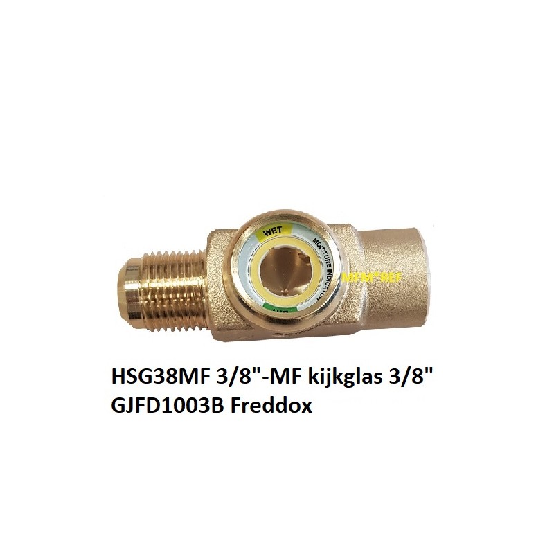 HSG38MF 3/8"MF sight glass with moisture indicator 3/8 int x﻿ ext. flare GJFD1003B Freddox