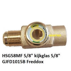 HSG58MF 5/8" MF sight glass with moisture indicator 5/8 int x 5/8 ext. flare Freddox
