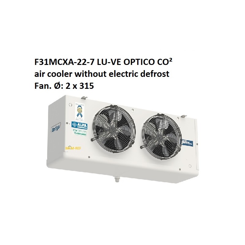 F31MCXA-22-7 Alfa LU-VE OPTIGO (CO²) refrigerador de ar sem descongelamento eléctrico