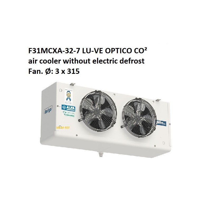 F31MCXA-32-7 Alfa LU-VE OPTIGO (CO²) refrigerador de ar sem descongelamento eléctrico
