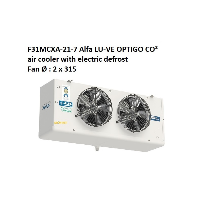 F31MCXA-21-7 Alfa LU-VE OPTIGO (CO²) refrigerador de ar com descongelação eléctrica