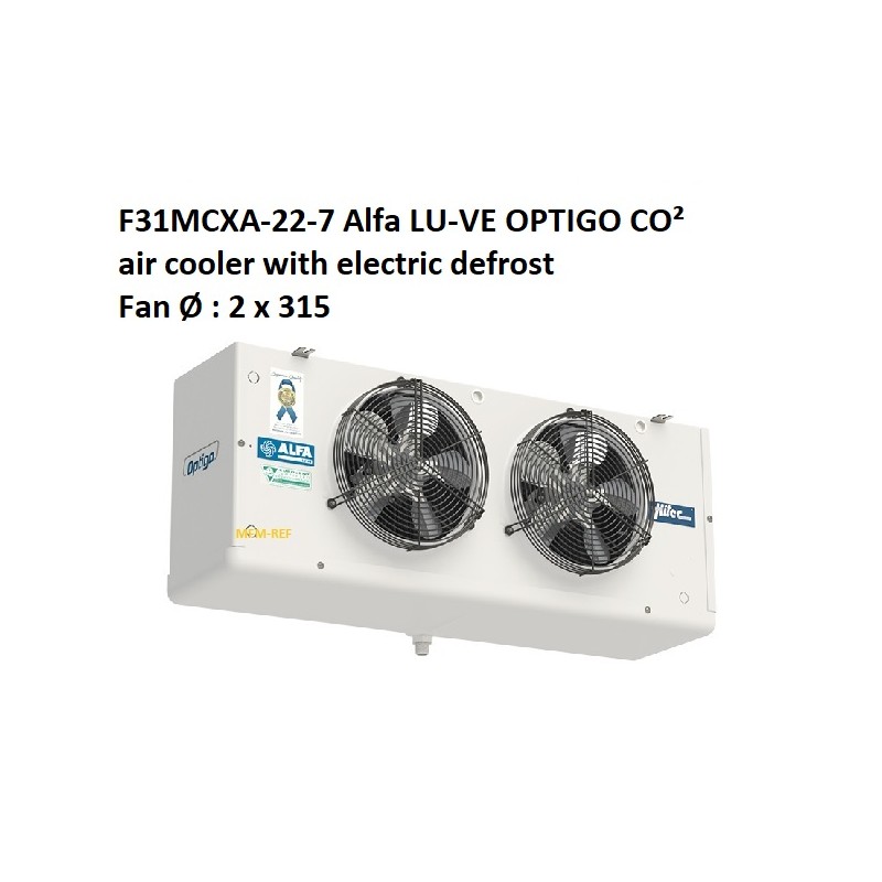 F31MCXA-22-7 Alfa LU-VE OPTIGO (CO²) refrigerador de ar com descongelação eléctrica